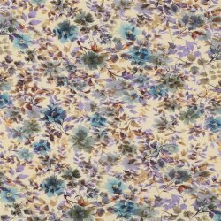 Viskose Baumwolljersey Digital Blumen - SAND