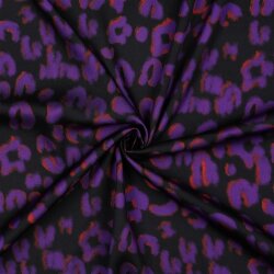 Viskose SATIN Digital Tiere SKIN - schwarz