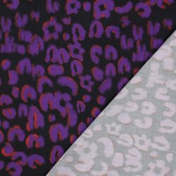 Viskose SATIN Digital Tiere SKIN - schwarz