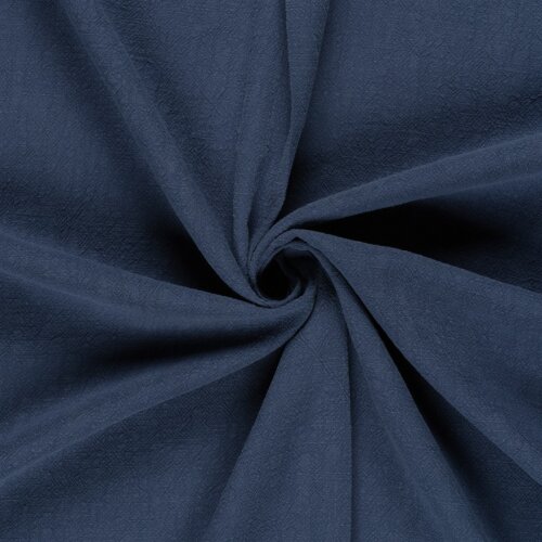 Leinen Stoff *Lara* vorgewaschen Uni - indigoblau
