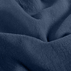 Leinen Stoff *Lara* vorgewaschen Uni - indigoblau