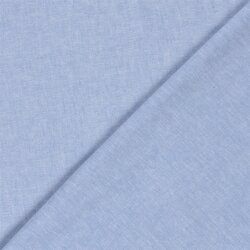 Leinen Chambray Uni Meliert - babyblau