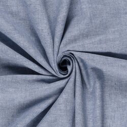 Leinen Chambray Uni Meliert - indigo