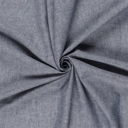 Leinen Chambray Uni Meliert - dunkelblau