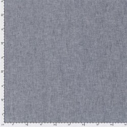 Leinen Chambray Uni Meliert - dunkelblau