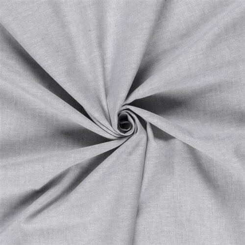 Leinen Chambray Uni Meliert - hellgrau