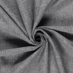 Leinen Chambray Uni Meliert - schwarz