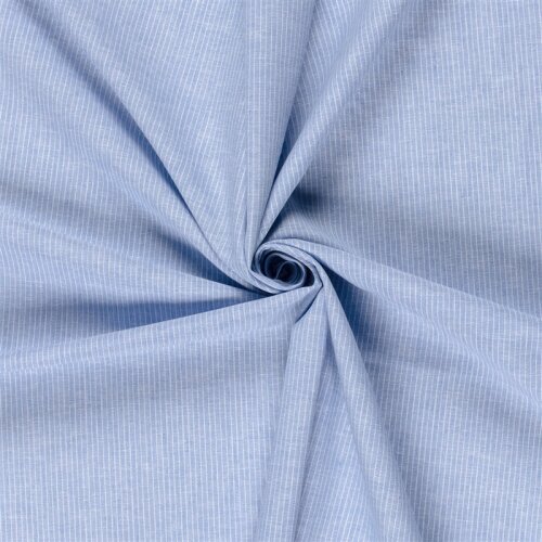 Leinen Chambray Mini Streifen Melange - babyblau