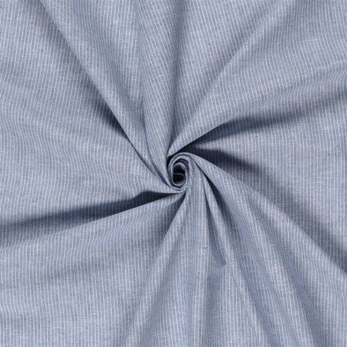 Leinen Chambray Mini Streifen Melange - indigo