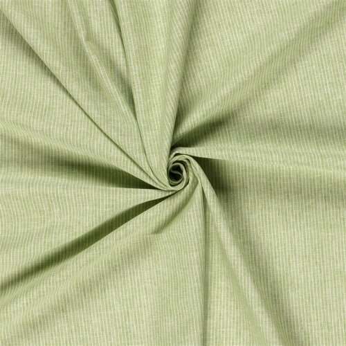 Leinen Chambray Mini Streifen Melange - kiwi