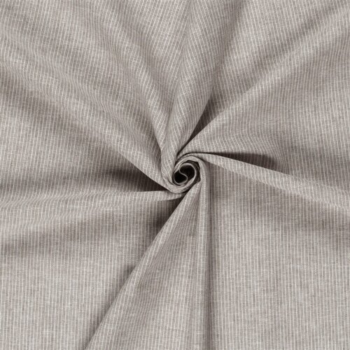 Leinen Chambray Mini Streifen Melange - schoko