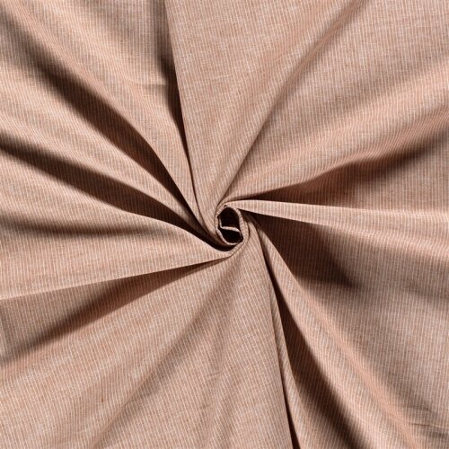 Leinen Chambray Mini Streifen Melange - ziegelrot