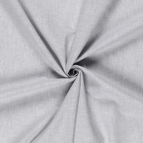 Leinen Chambray Mini Streifen Melange - hellgrau