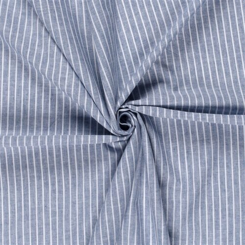 Leinen Chambray Streifen Melange - indigo