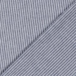 Leinen Chambray Streifen Melange - dunkelblau