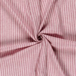 Leinen Chambray Streifen Melange - dunkelrot