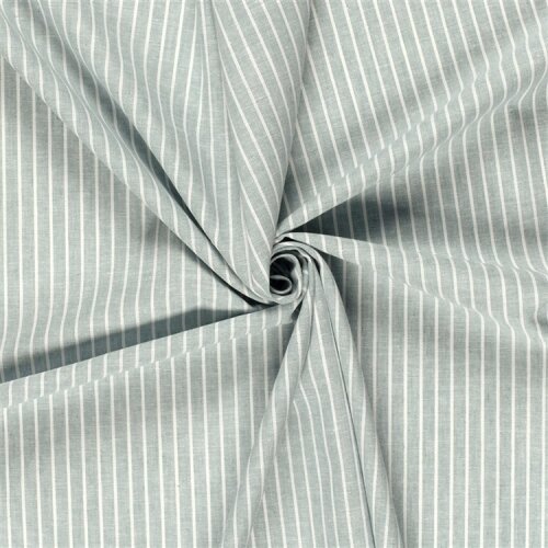 Leinen Chambray Streifen Melange - antikgrün