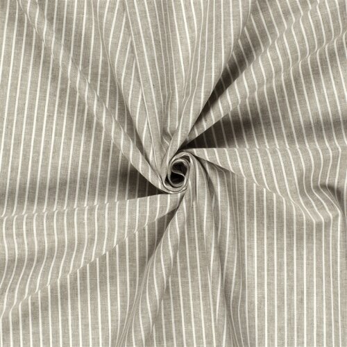 Leinen Chambray Streifen Melange - oliv