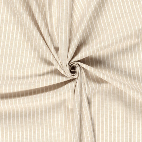 Leinen Chambray Streifen Melange - hellbeige
