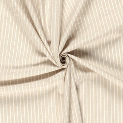 Leinen Chambray Streifen Melange - hellbeige