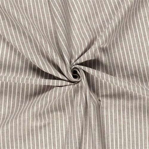 Leinen Chambray Streifen Melange - schoko