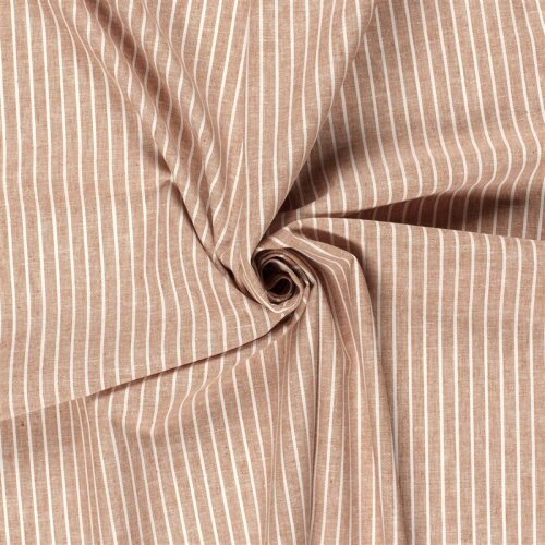 Leinen Chambray Streifen Melange - ziegelrot