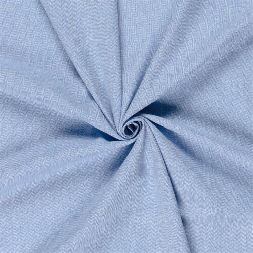 Leinen Chambray Fischgräte Melange - babyblau