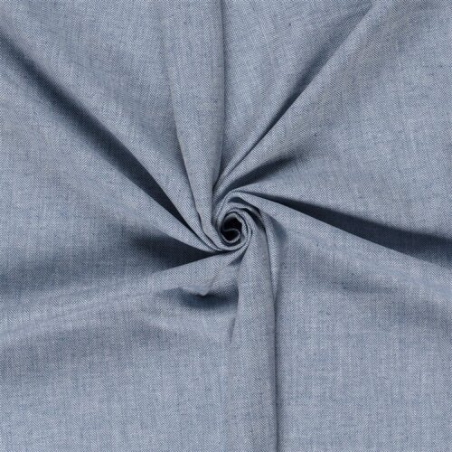 Leinen Chambray Fischgräte Melange - indigo
