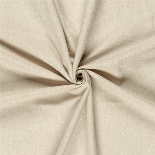 Leinen Chambray Fischgräte Melange - hellbeige
