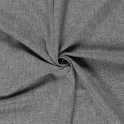 Leinen Chambray Fischgräte Melange - schwarz