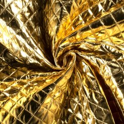 Steppstoff Gefüttert Glanz Karo´s - gold