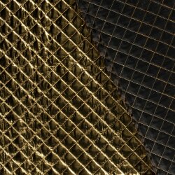 Steppstoff Gefüttert Glanz Karo´s - gold