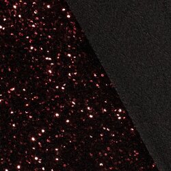 Samt Stoff Pailletten - dunkelrot