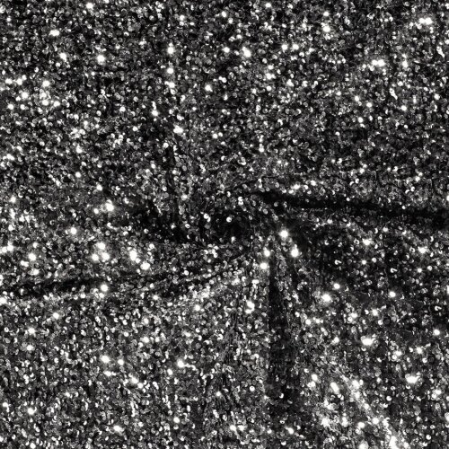 Samt Stoff Pailletten - silber