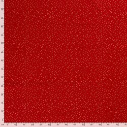 Baumwollpopeline Foliendruck wilde Punkte - rot