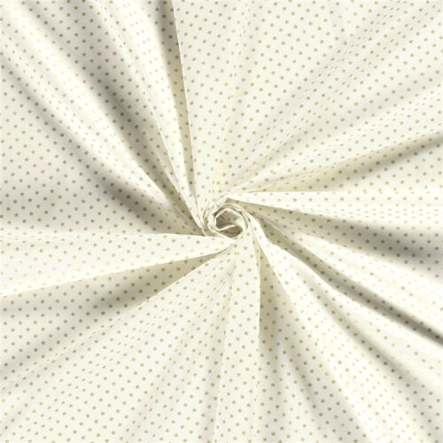 Baumwollpopeline Foliendruck Mini Sterne - creme/gold