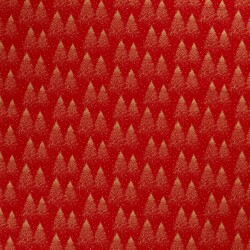 Baumwollpopeline Foliendruck Weihnachtsbaum - rot