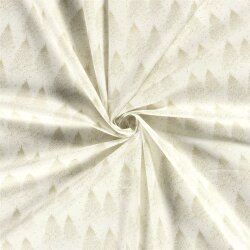 Baumwollpopeline Foliendruck Weihnachtsbaum - creme