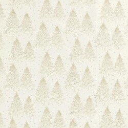 Baumwollpopeline Foliendruck Weihnachtsbaum - creme