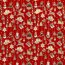 Baumwollpopeline Foliendruck Baumschmuck - rot