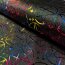 Folienjersey bunte Sterne -  schwarz