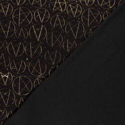Folienjersey goldene Sterne - schwarz