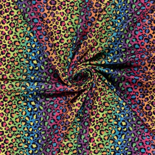 Polyesterjersey Regenbogen Leo - blau