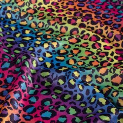 Polyesterjersey Regenbogen Leo - blau