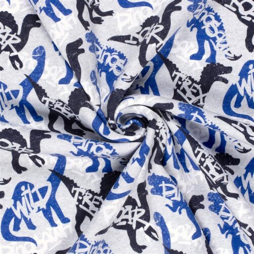 Wintersweat Digital T-Rex - hellgrau meliert