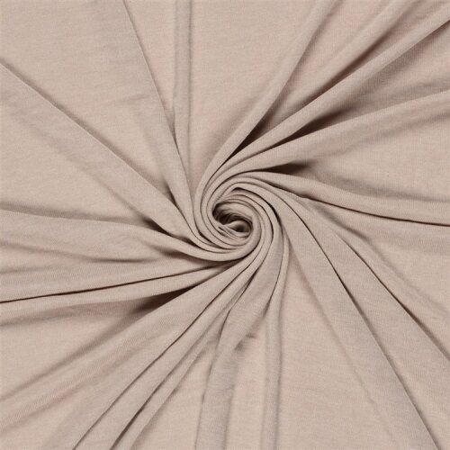 Jacquard Jersey Melange *Marie* Uni - softbeige