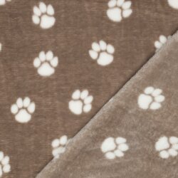 Wellnessfleece Hundepfoten - beige