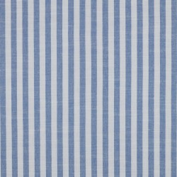 Baumwollpopeline Gestreift - jeansblau/weiss