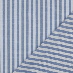 Baumwollpopeline Gestreift - jeansblau/weiss