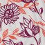 Leinen Viskose Blumen - pflaume/orange